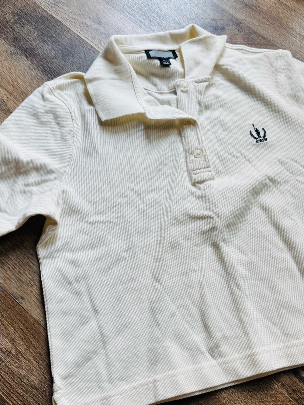 NWOT J.Crew Classic Pique Polo Shirt Ivory Cream Short Sleeve XXS Preppy - Picture 2 of 5